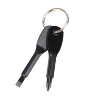 Outdoor draagbare 2 in 1 sleuven + Philips schroevendraaier set tool met sleutelhanger (zwart)