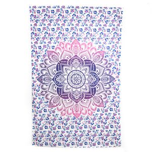 Authentiek Wandkleed Katoen met Roze / Blauw Mandala (215 x 135 cm)