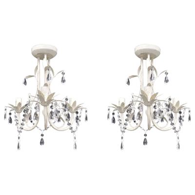 Kroonluchters kristal 2 st elegant wit