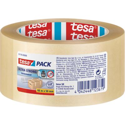 Tesa Verpakkingstape - 4x - transparant - 66 m x 50 mm - extra sterk - verpakkingsbenodigdheden