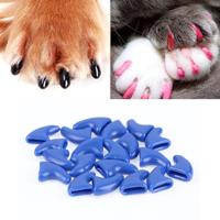 20 stuks siliconen zachte kat nagel caps/kat poot klauw/huisdier nagel beschermer/kat nagel cover maat: L (blauw)