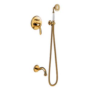 Badkraan Tres Clasic | Inbouw | Mengkraan | Incl.Inbouwdeel | 2-weg | Vintage | 24k Goud glans
