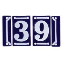 Best for Boots huisnummer 39 - met sierrand - Oudhollands - emaille - blauw/wit