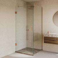 Douchecabine SaniClear Modern | 90x80x200 cm | 1 Draaideur | Koper geborsteld Douchecabine SaniClear Modern | 90x80x200 cm | 1 Draaideur | Koper geborsteld