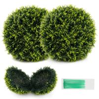 2 x 55 cm UV-Bestendige Kunstmatige Buxusbollen Kunstceder Topiary Bolplanten Decoratief voor Binnen Buiten Veranda Bruiloft