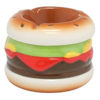 Hamburger asbak - gekleurd - 7 x 9 cm - rond - dolomiet Hamburger asbak - gekleurd - 7 x 9 cm - rond - dolomiet