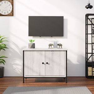 Tv-meubel met deuren 60x35x45 cm bewerkt hout grijs sonoma