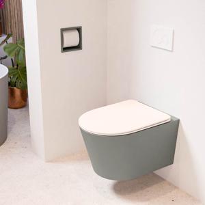 Wandcloset Mondiaz Lavie | Zonder spoelrand | Incl.Toiletzitting-Rosee | Keramiek | Smoke (grijs)