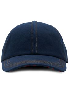 Burberry casquette en jean à coutures contrastantes - Bleu