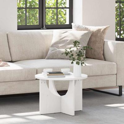 Salontafel Wit 50 x 50 x 35 cm Massief grenenhout