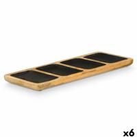 Dienblad met Vakjes GiftDecor MALI-941 B Zwart 46 x 3 x 17 cm (6 Stuks)