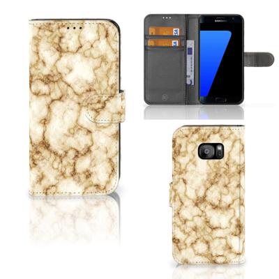 Samsung Galaxy S7 Edge | Bookcase | Marmer Goud