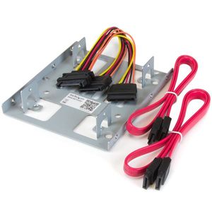 StarTech.com Dubbele 2,5 inch naar 3,5 inch HDD-steun voor SATA harde schijven 2,5 inch naar 3,5 inch steun met 2 schijven voor montagebay