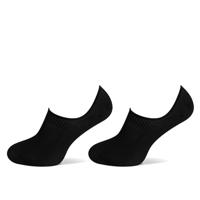 Basset Basset Dames/Heren Bamboe Sokken Invisible Footie 2-Pack Zwart