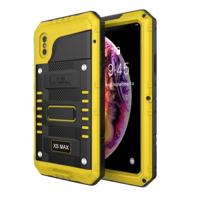 Waterdichte stofdichte schokbestendige zink legering + siliconen case voor iPhone XS Max (geel)