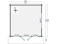 Blokhut - Tuinhuis Derby | 58 mm | vuren groen geïmpregneerd