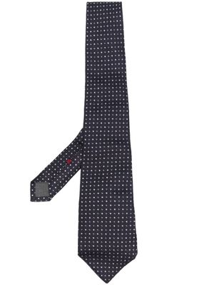 Brunello Cucinelli cravate en soie à broderies - Bleu