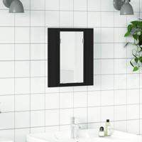 Badkamerkast met spiegel en LED 40x12x45 cm acryl zwart