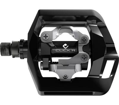 SHIMANO pedaalset click&apos;r t421 platform + enkelzijdig spd met sm-sh56 plaatjes zwart