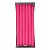 Enlightening Candles Dinerkaarsen - 24x stuks - fuchsia roze - 8 branduren - 25 cm - kandelaar kaars