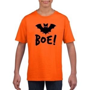 Vleermuis halloween t-shirt oranje voor jongens en meisjes XL (158-164)  -