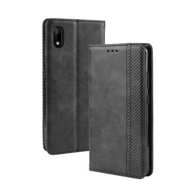 Magnetische Buckle retro Crazy Horse textuur horizontale Flip lederen case voor Wiko Jerry 4 met houder & kaartsleuven & fotolijstjes (zwart)