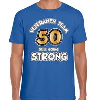 Cadeau T-shirt voor heren - veteranen team - blauw - verjaardag - 50 jaar