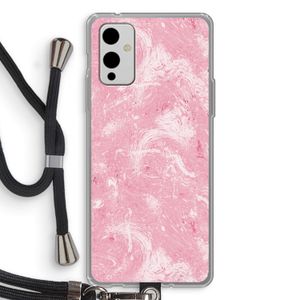 Abstract Painting Pink: OnePlus 9 Transparant Hoesje met koord