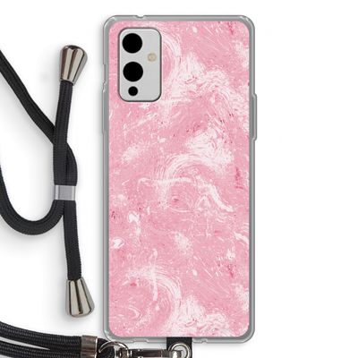 Abstract Painting Pink: OnePlus 9 Transparant Hoesje met koord