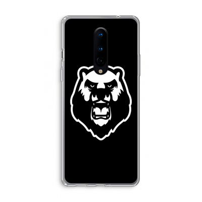 Angry Bear (black): OnePlus 8 Transparant Hoesje