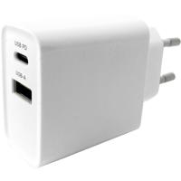 Gembird USB + USB-C snellader 20W wit - A9540151