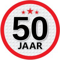 Leeftijdversiering 50 jaar ronde sticker