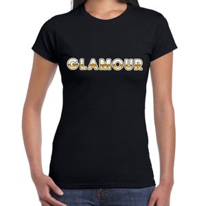 Fout Glamour fun tekst t-shirt zwart voor dames