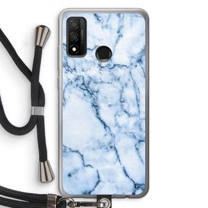 Blauw marmer: Huawei P Smart (2020) Transparant Hoesje met koord
