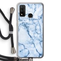 Blauw marmer: Huawei P Smart (2020) Transparant Hoesje met koord