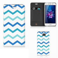 Huawei Y5 2 | Y6 Compact Hoesje met Magneet Zigzag Blauw