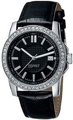 Horlogeband Esprit ES101862005 Croco leder Zwart 20mm