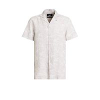 WE Fashion regular fit overhemd met bladprint sesame - thumbnail