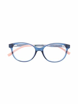 Lacoste Kids lunettes de vue bicolores à monture ovale - Bleu