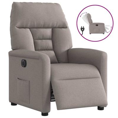 Fauteuil verstelbaar elektrisch stof taupe