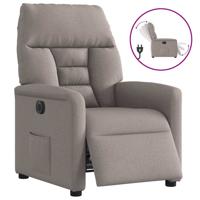 Fauteuil verstelbaar elektrisch stof taupe