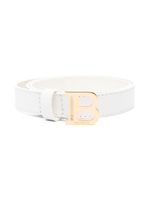 Balmain Kids ceinture en cuir à boucle B - Blanc