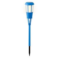 Solar tuinfakkel/tuinlamp blauw op zonne-energie 61 cm