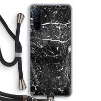 Zwart marmer: OnePlus Nord CE 5G Transparant Hoesje met koord