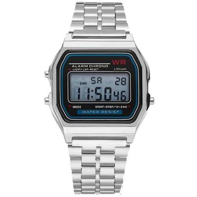 Mannen Sporthorloges militaire Quartz LED digitale waterdichte Quartz gouden vrouwen mannen horloge (zilver)