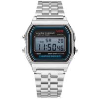 Mannen Sporthorloges militaire Quartz LED digitale waterdichte Quartz gouden vrouwen mannen horloge (zilver)