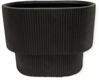 Mica Decorations bloempot Quito ovaal 67x43x51 cm zwart