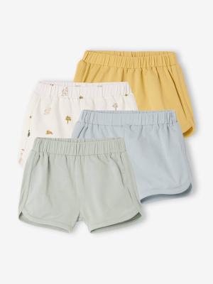 Set van 4 jongensshorts voor pasgeborene blauw