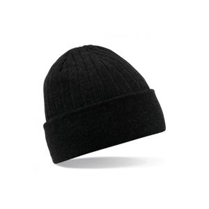 Beechfield Heren/Dames Beanie Thinsulate Wintermuts - zwart - 100% acryl wol