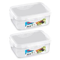 Plasticforte Vershoudbakje - 8x - voor vriezer en magnetron - 2 Liter - kunststof - voedsel